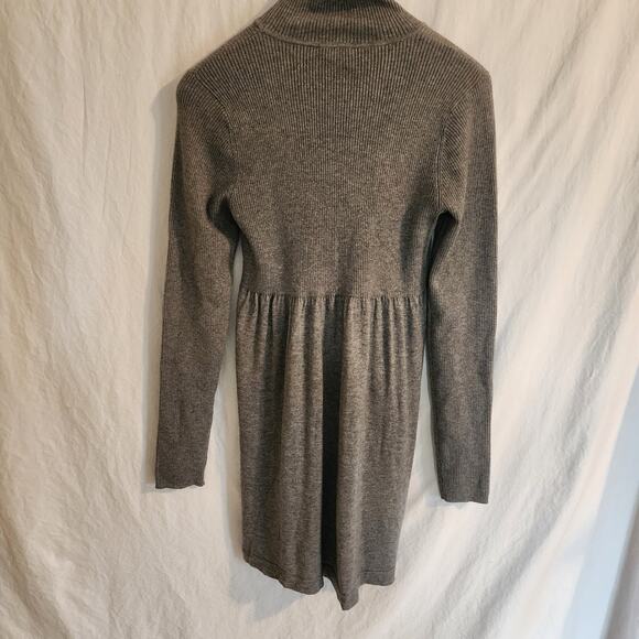Magaschoni Medium Cashmere/Silk Blend Mock Neck Grey Sweater Dress Long-Sleeved - Picture 7 of 11
